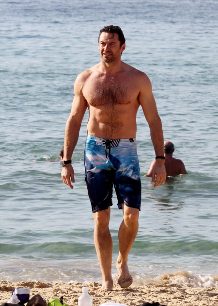 Hugh Jackman Swims At Bondi Beach
